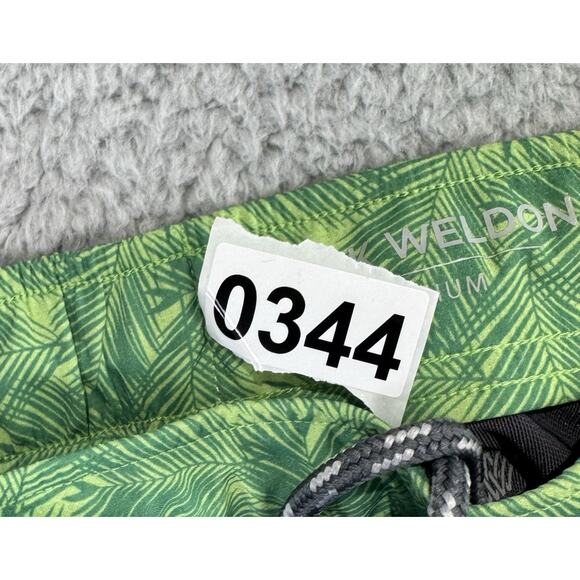 Mack Weldon Trunks Mens Swim Shorts Medium Green Leaf Print Lined Board - Picture 9 of 9
